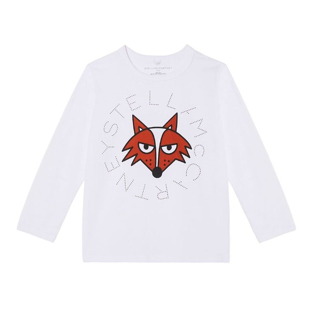 Stella McCartney Kids Bluse - Hvid m. Ræv
