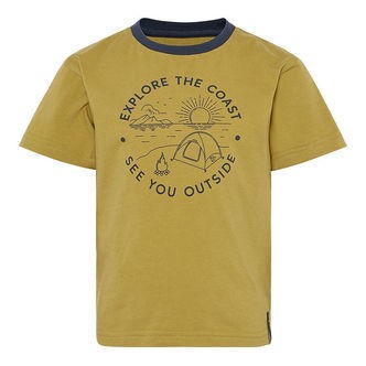 Didriksons T-shirt - Mynta - Yellow Pollen m. print