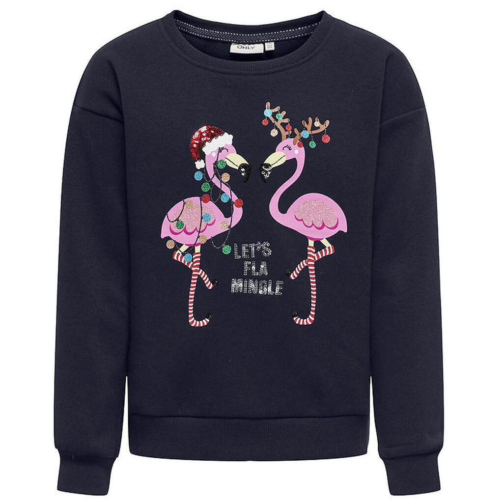 Kids Only Sweatshirt - KogYda - Xmas Life - Night Sky/Flamingo