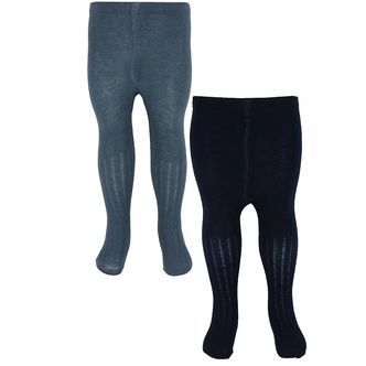 Minymo Strømpebukser - Uld - 2-Pak - Dark Navy