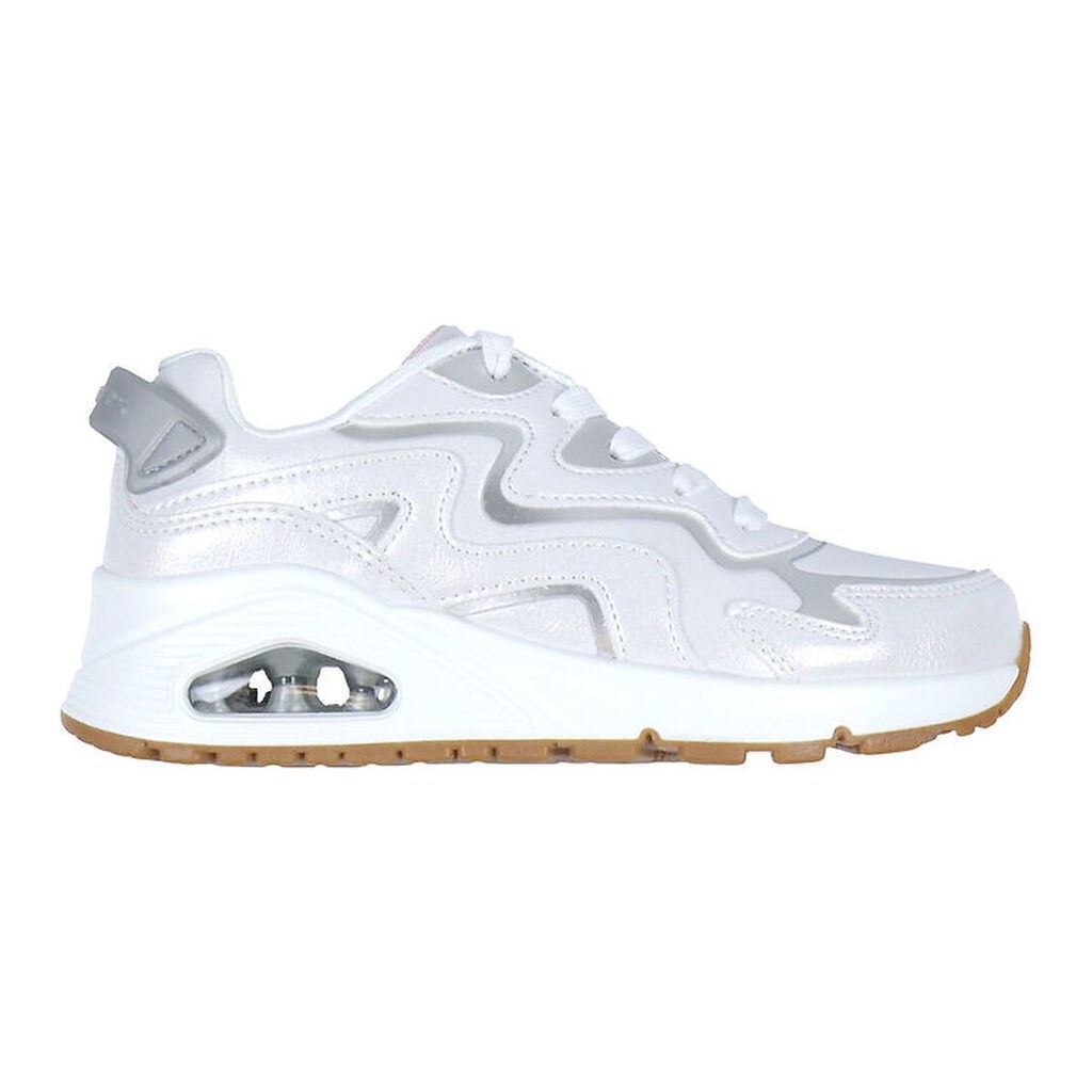 Skechers Sko - Wavy Shimmer - Hvid/Sølv