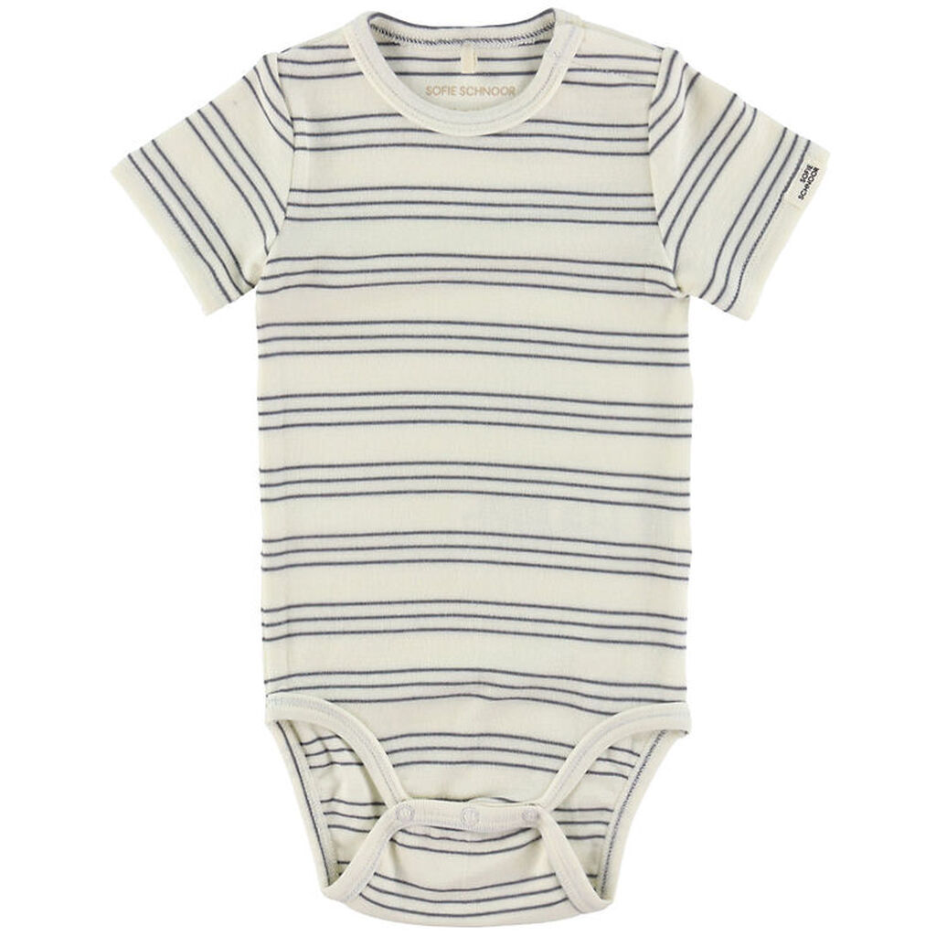Sofie Schnoor Body k/æ - Modal - Antique White W. Blue