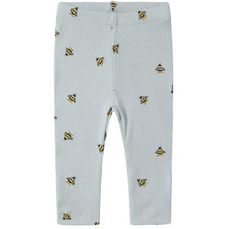 Name It Leggings - Rib - NbmFunkab - Pearl Blue m. Bier