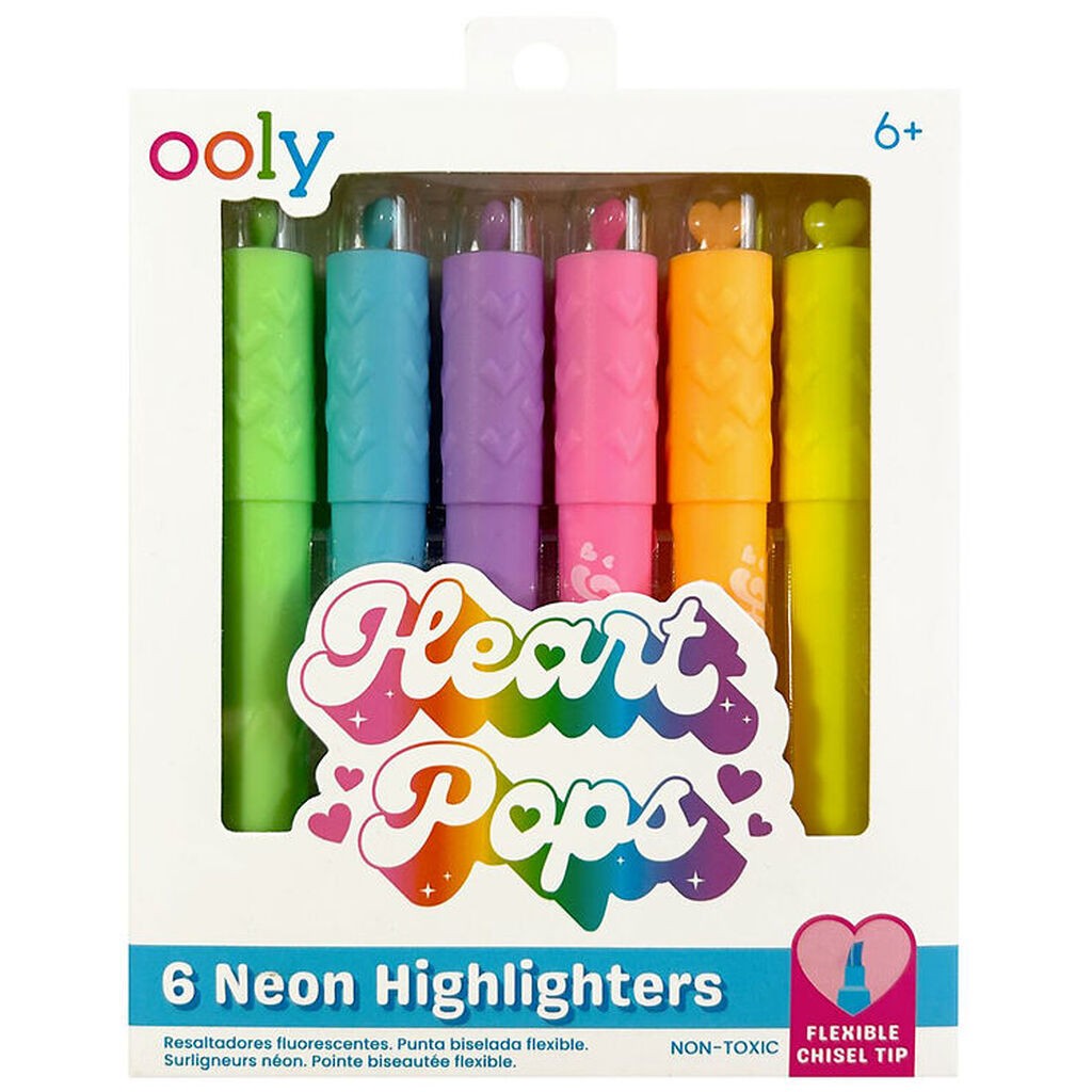Ooly Overstregningstuscher - 6 stk - Heart Pops Neon