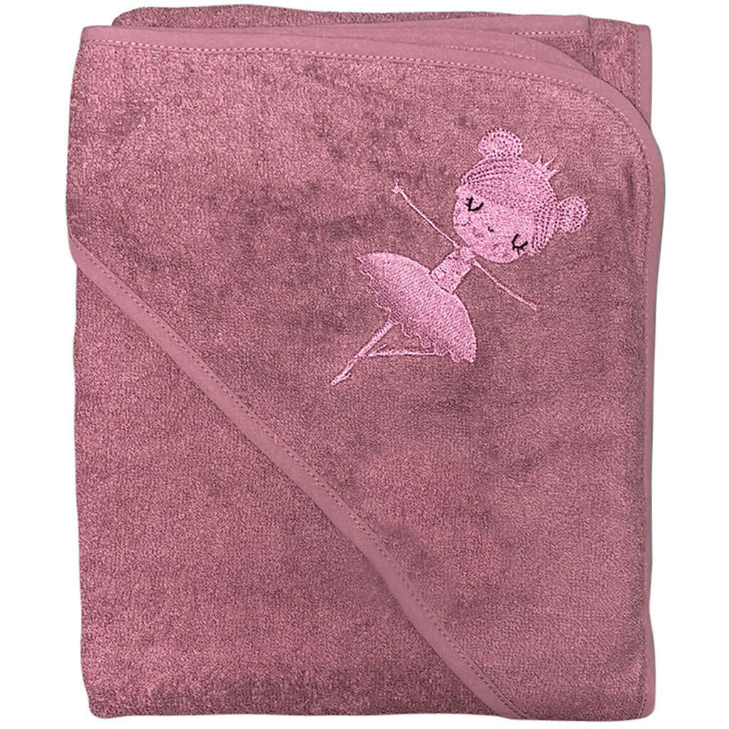 Nørgaard Madsens Babyhåndklæde - 75x75 cm - Dusty Red m. Balleri