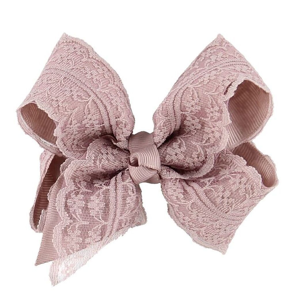 Little Wonders Hårsløjfe - 9 cm - Støvet Rosa m. Blonder