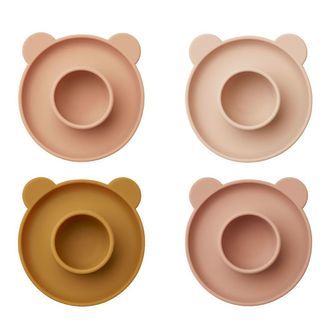 Liewood Æggebægre - Silikone - Janus - 4-pak - Mr Bear Rose Mult