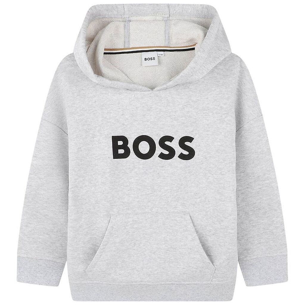 BOSS Hættetrøje - Gråmeleret m. Logo