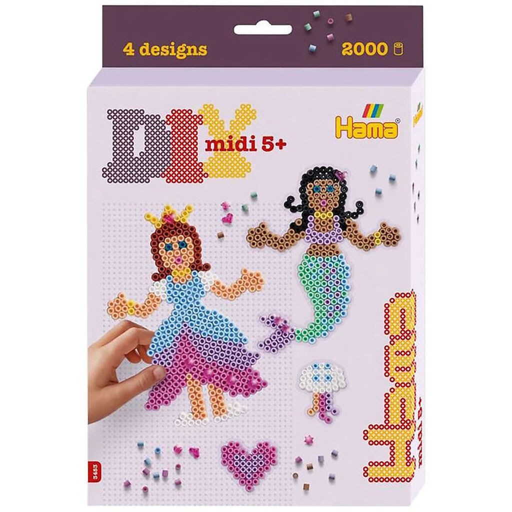 Hama Midi Perler - 2000 stk. - Prinsesse Og Havfrue