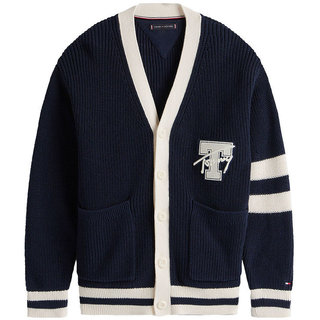 Tommy Hilfiger Cardigan - Strik - Varsity Graphic - Dark Night N