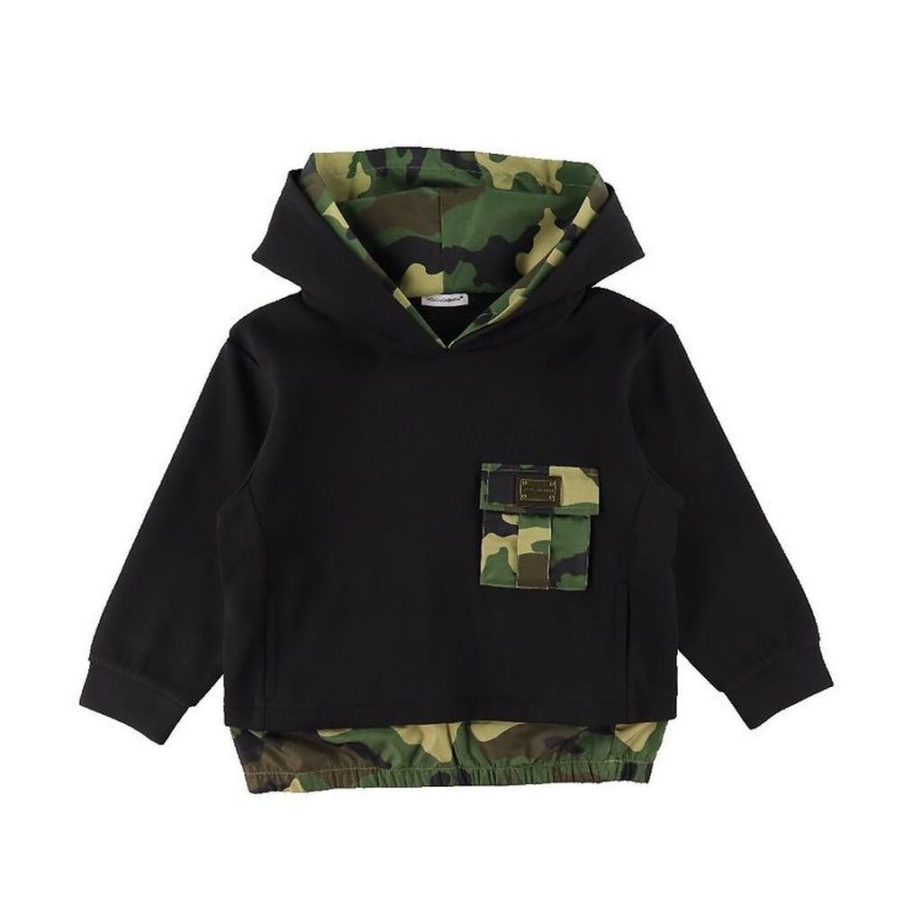 Dolce & Gabbana Hættetrøje - Reborn To Live - Sort/Camouflage