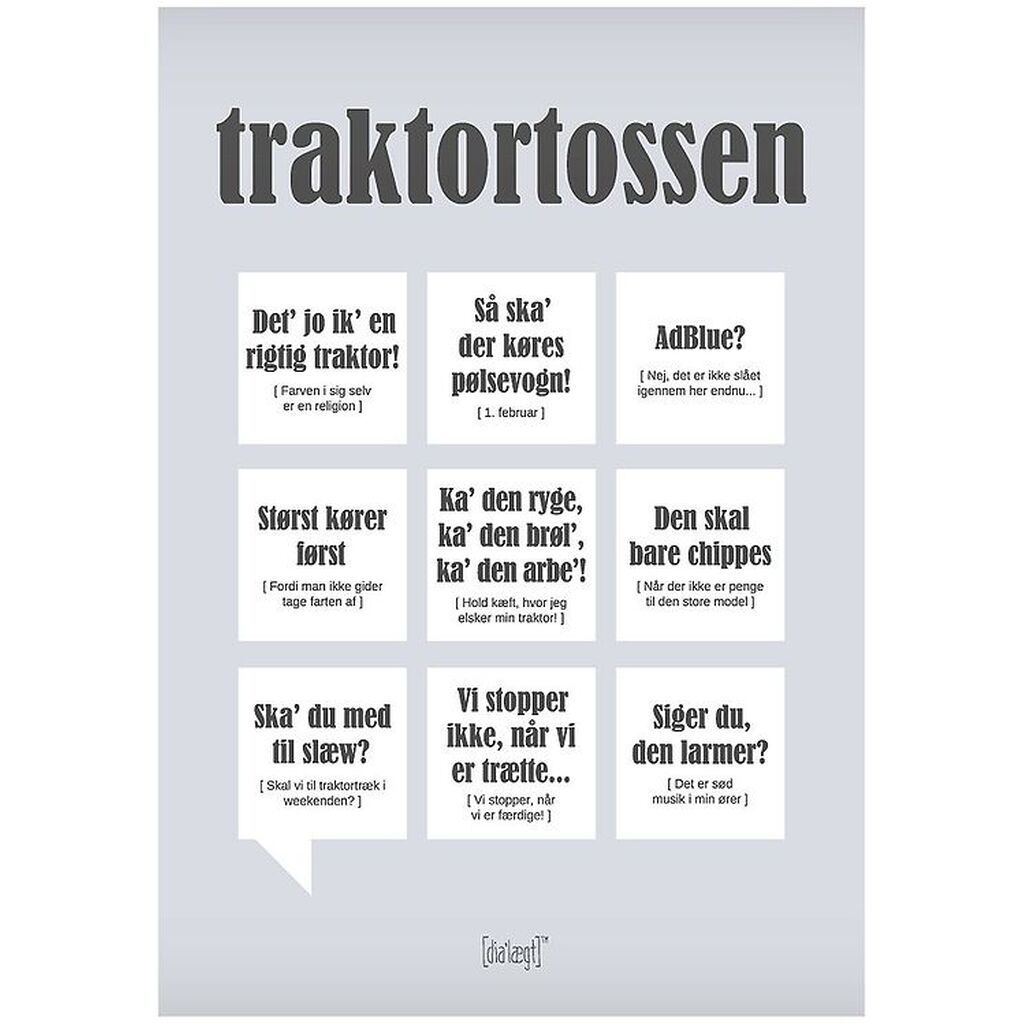 Dialægt Plakat - 50x70 - Traktortossen