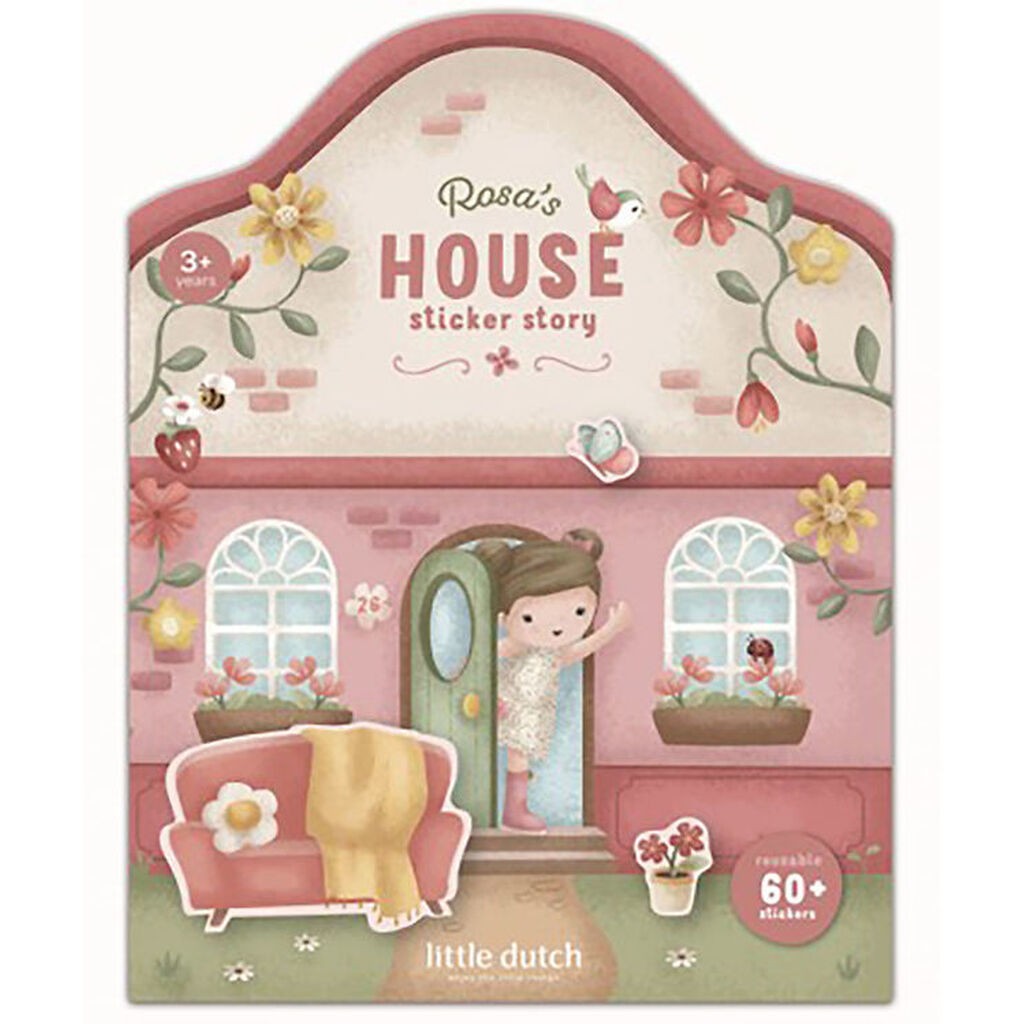 Little Dutch Bog m. Klistermærker - Rosa