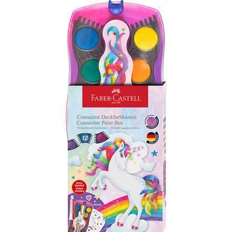 Faber-Castell Vandfarve - Unicorn Pink - 12 Farver + Chinese Whi