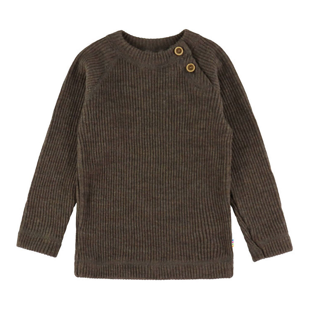 Joha Bluse - Strik - Uld - Brun Meleret