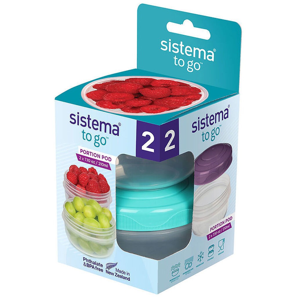 Sistema Beholdere - 2-pak - Portionpod - 210 ml - Mørkeblå/Turki