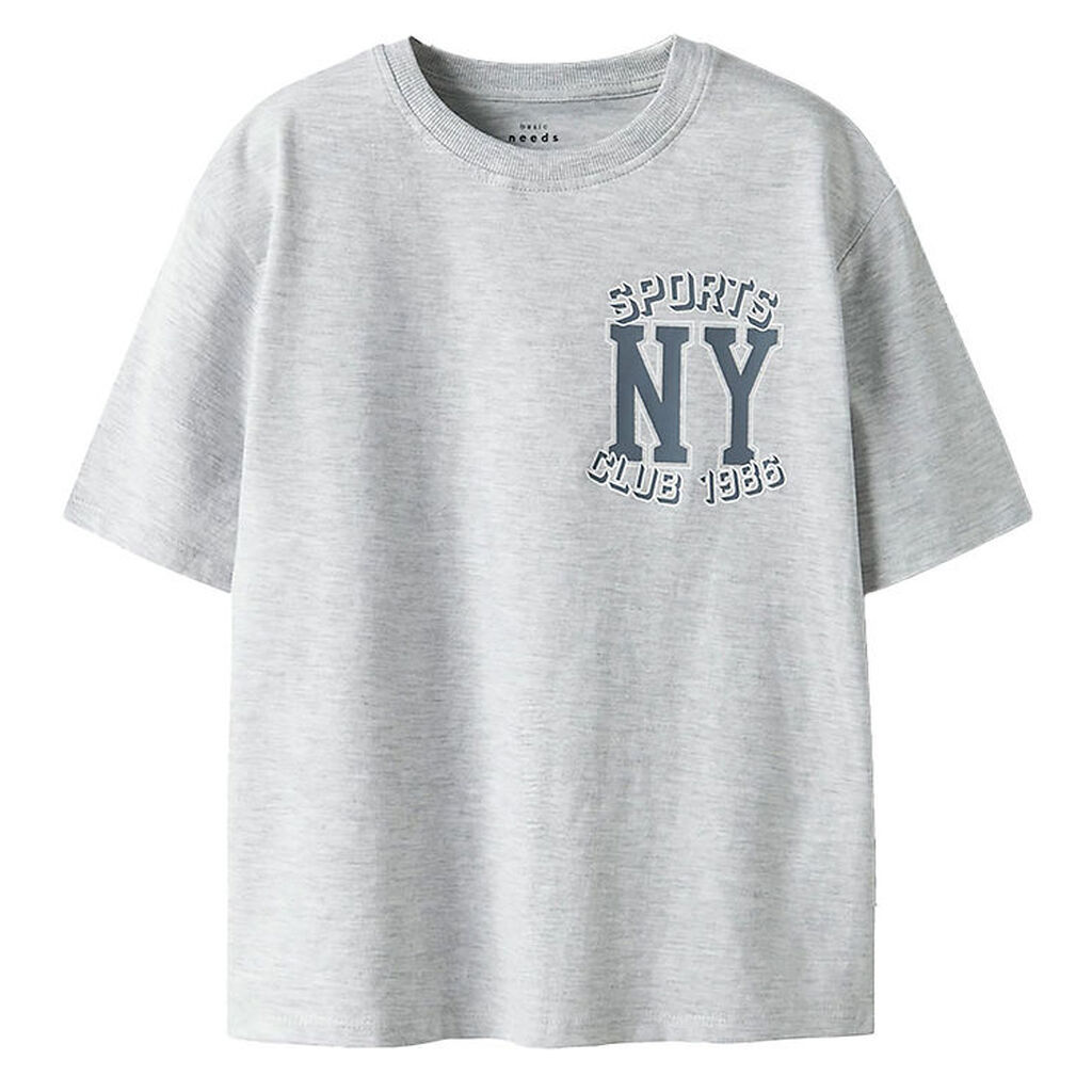 Name It T-shirt - NkmValix - Light Grey Melange/NY Sports Club