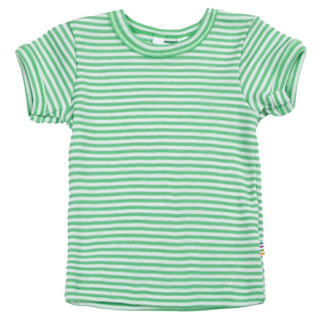 Joha T-shirt - Rib - Uld/Silke - Off White/Grøn