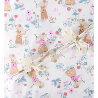 Nørgaard Madsens Sengetøj - Junior - Natur m. Mus i Haven