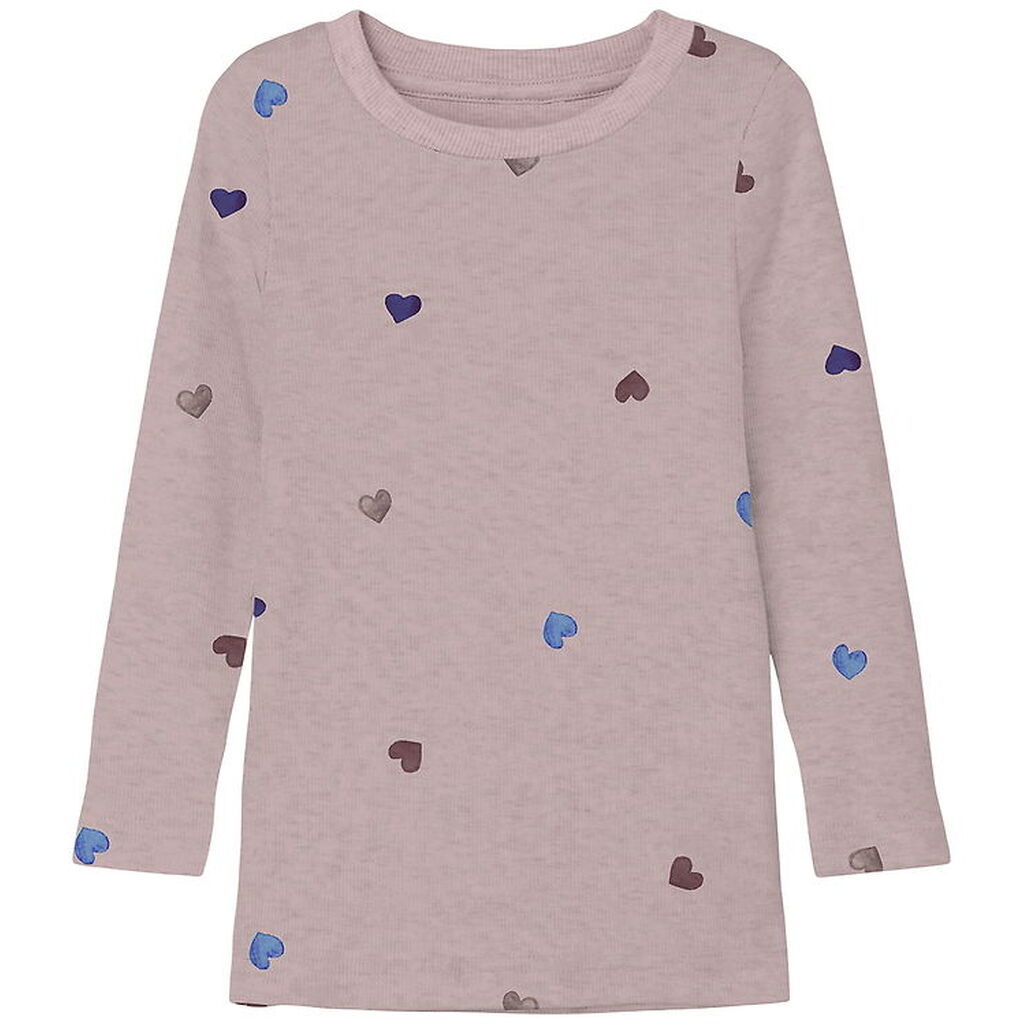 Name It Bluse - Rib - Noos - NmfNutti - Burnished Lilac/Hearts