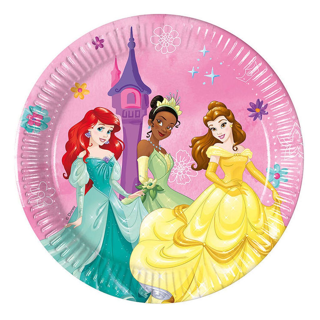 Decorata Party Paptallerkner - 8-pak - 19,5 cm - Princess Live Y