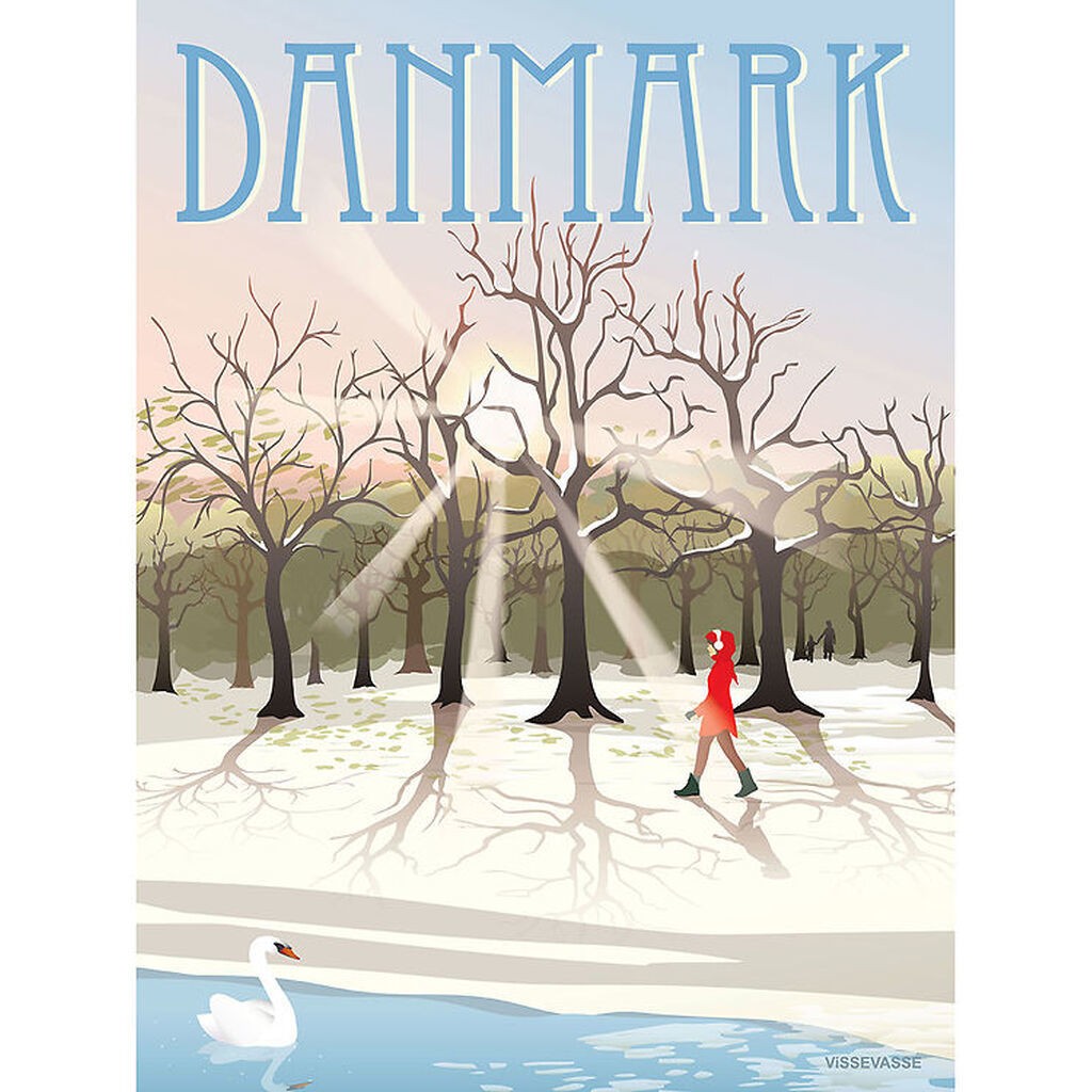 Vissevasse Plakat - 30x40 cm - Danmark - Vintersol