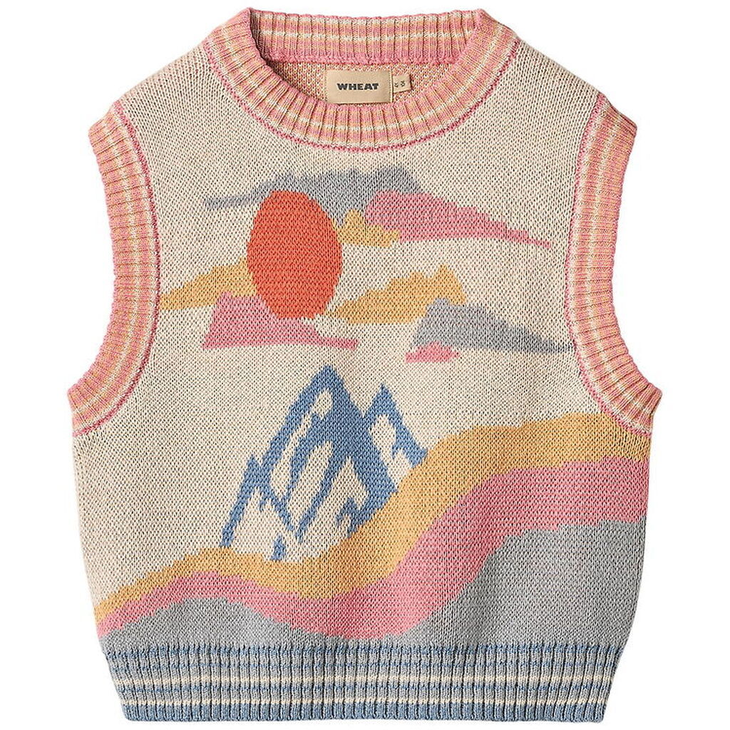 Wheat Vest - Strik - Maria - Beige/Multi