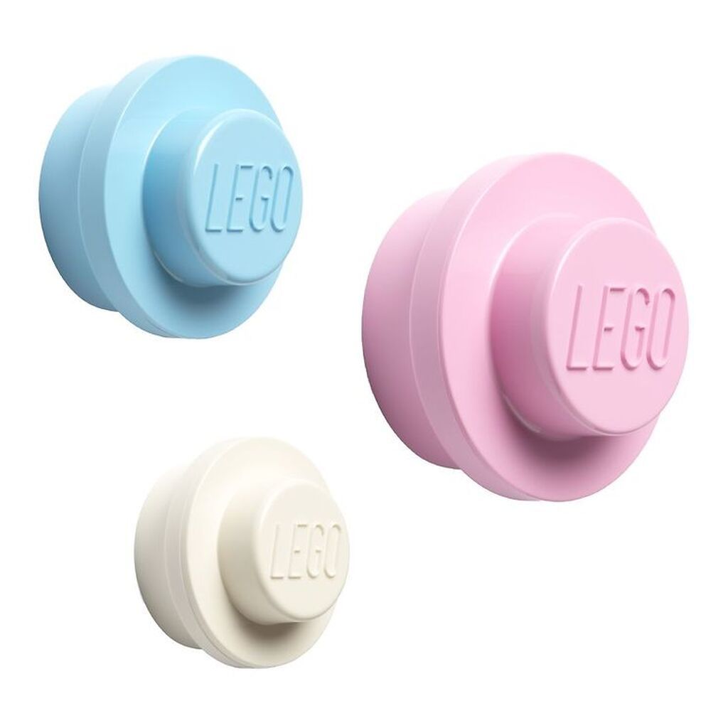 LEGOÂ® Storage Knagerækkesæt - 3 stk - 10/8/5 cm - Hvid/Lyseblå/L