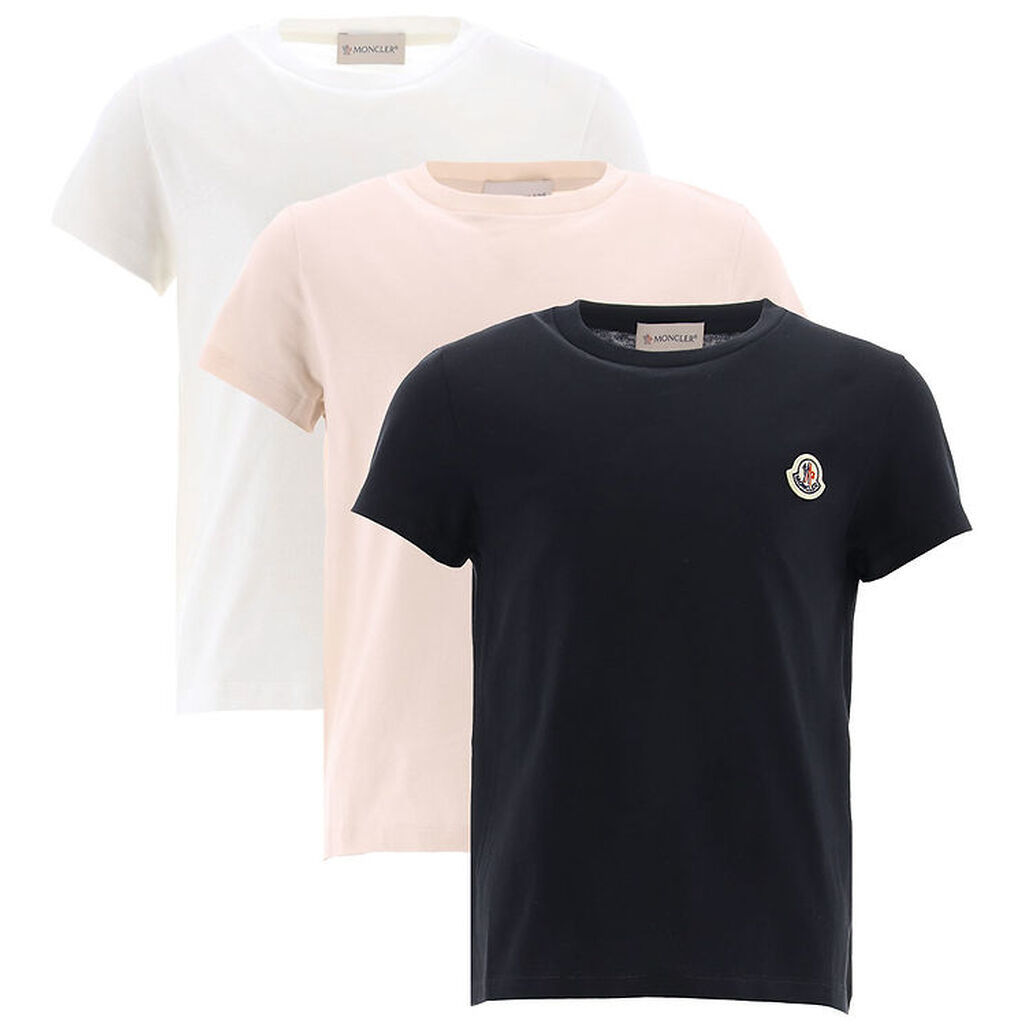 Moncler T-shirts - 3-pak - Sort/Hvid/Rosa