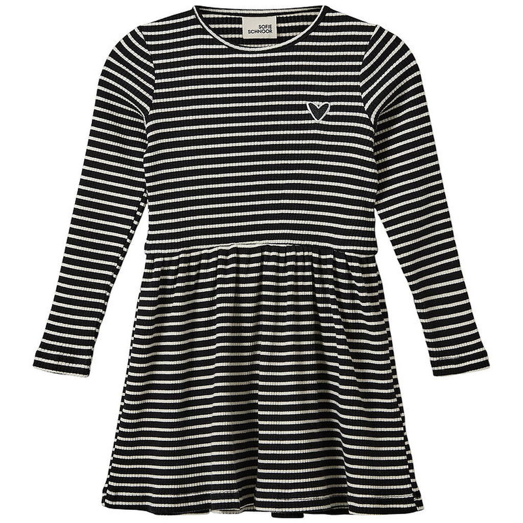 Sofie Schnoor Kjole - Rib - Berrask - Black Striped