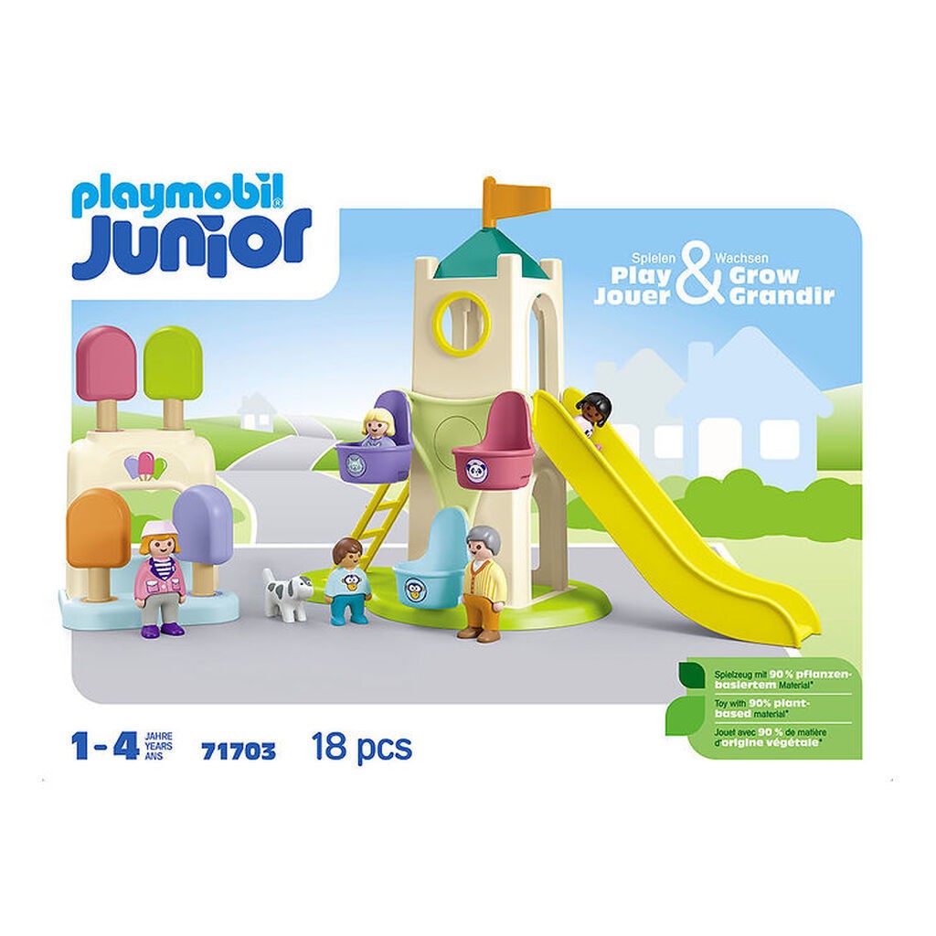 Playmobil Junior - Oplevelsestårn Med Isbod - 71703 - 18 Dele