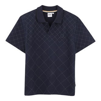 BOSS Polo - Navy m. Mønster