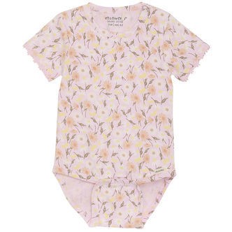 Minymo Body k/æ - Pink Tulle m. Blomster