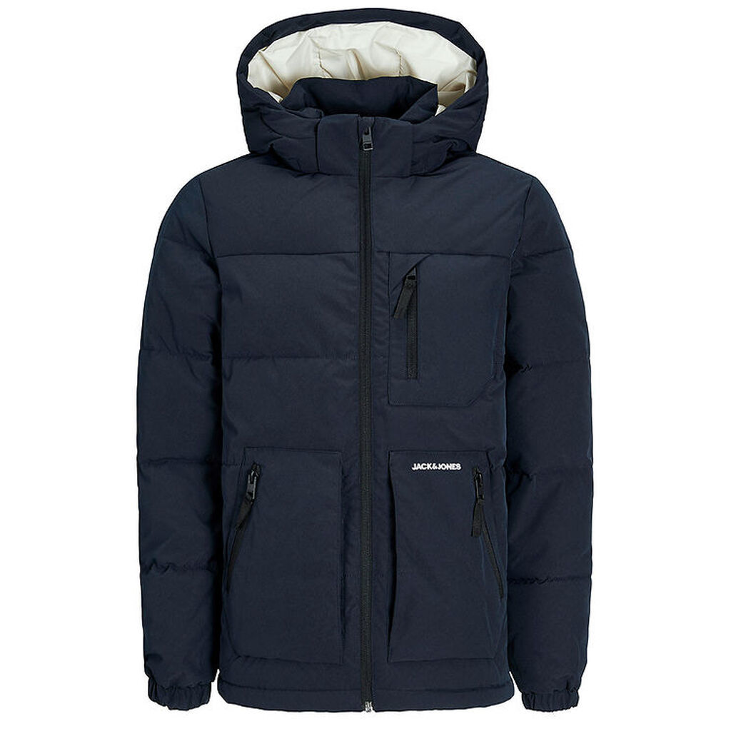 Jack & Jones Dynejakke - JJEOtto - Dark Navy/Hvid