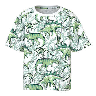Name It T-shirt - NmmValther - Bright White/Palm Dino