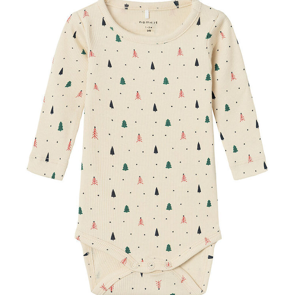 Name It Body l/æ - Rib - NbnDab - Summer Sand m. Juletræer