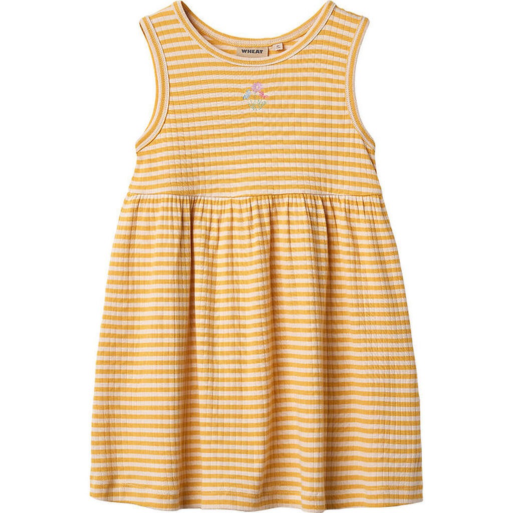 Wheat Kjole - Rib - Martha - Yellow Rib Stripe