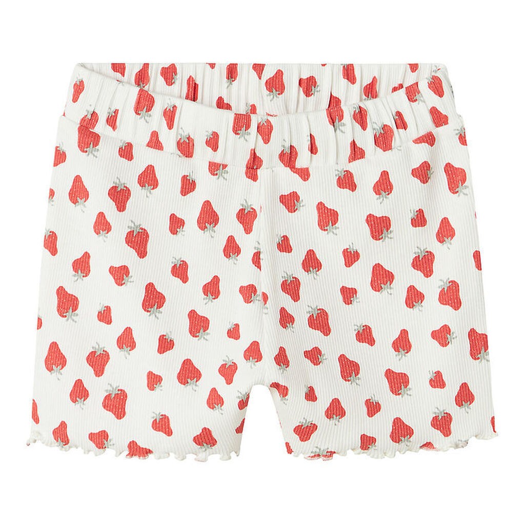 Name It Shorts - Rib - NmfVemma - Bright White/Strawberry