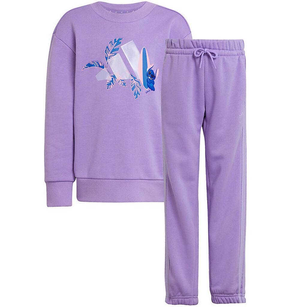 adidas Performance Sweatsæt - Stitch - LK DY LS JOG - LPURPL/VIT