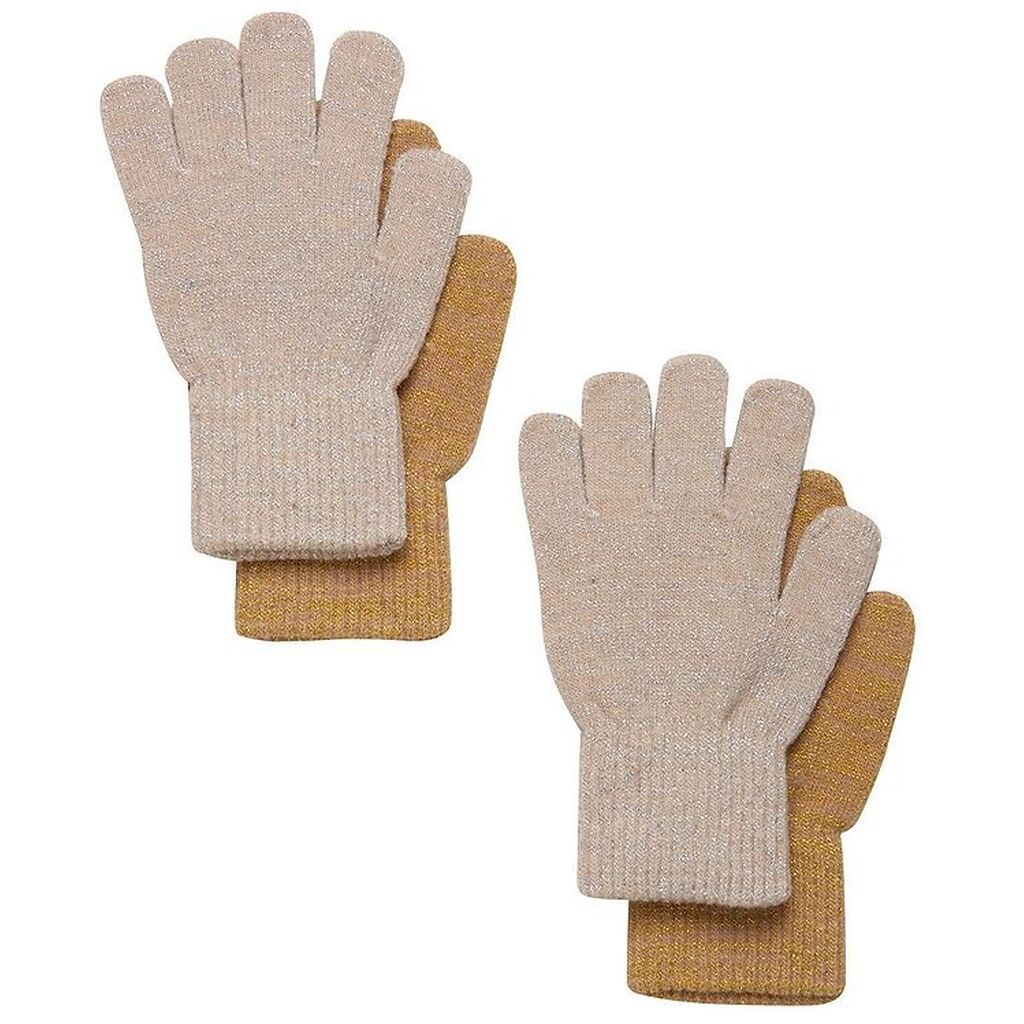 CeLaVi Handsker - Uld/Nylon - 2-Pak - Beige Guld m. Glimmer