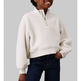 Calvin Klein Fleecetrøje - Sherpa Fleece Zip Up - Ivory