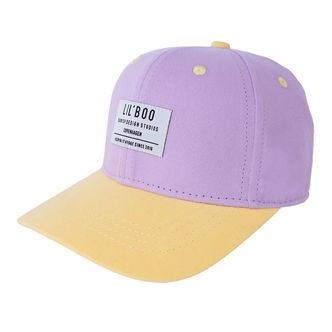 Lil' Boo Copenhagen Kasket - Organic Block Snapback - Lilla/Gul