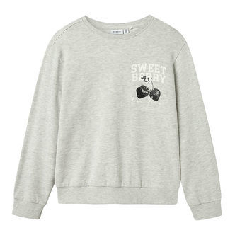 Name It Sweatshirt - NkfBukak - Light Grey Melange m. Print
