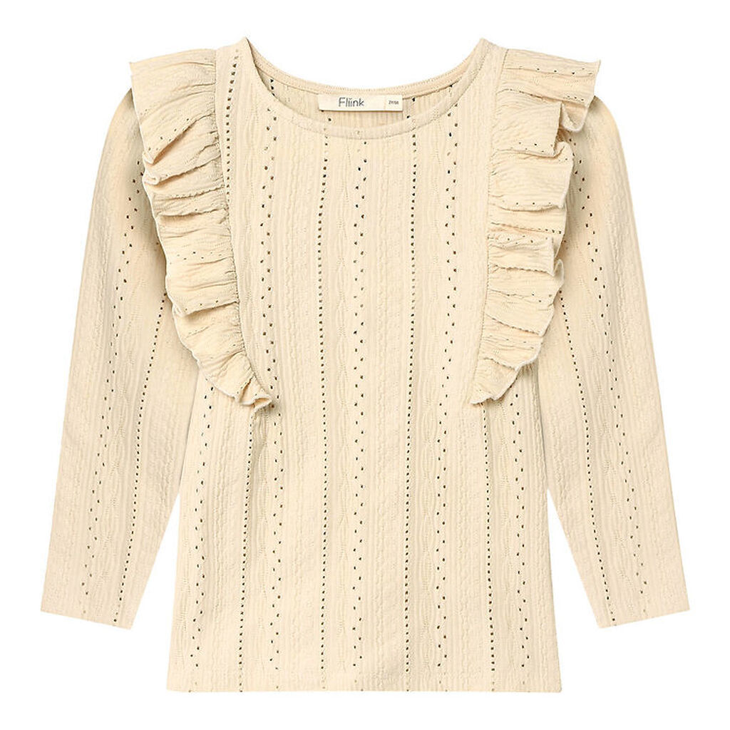 Fliink Bluse - Gabby - Sandshell m. Hulmønster