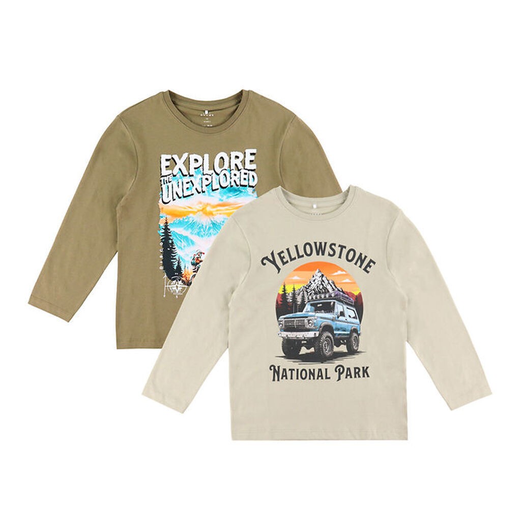 Name It Bluser - 2-pak - NkmVoto - Mermaid/Island Fossil/Yellow