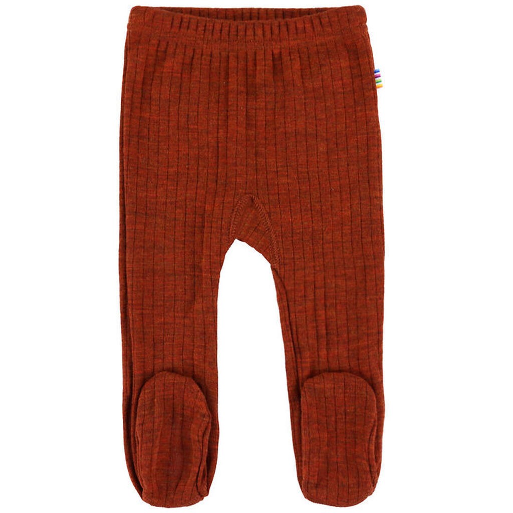 Joha Leggings m. Fødder - Uld - Rib - Rust