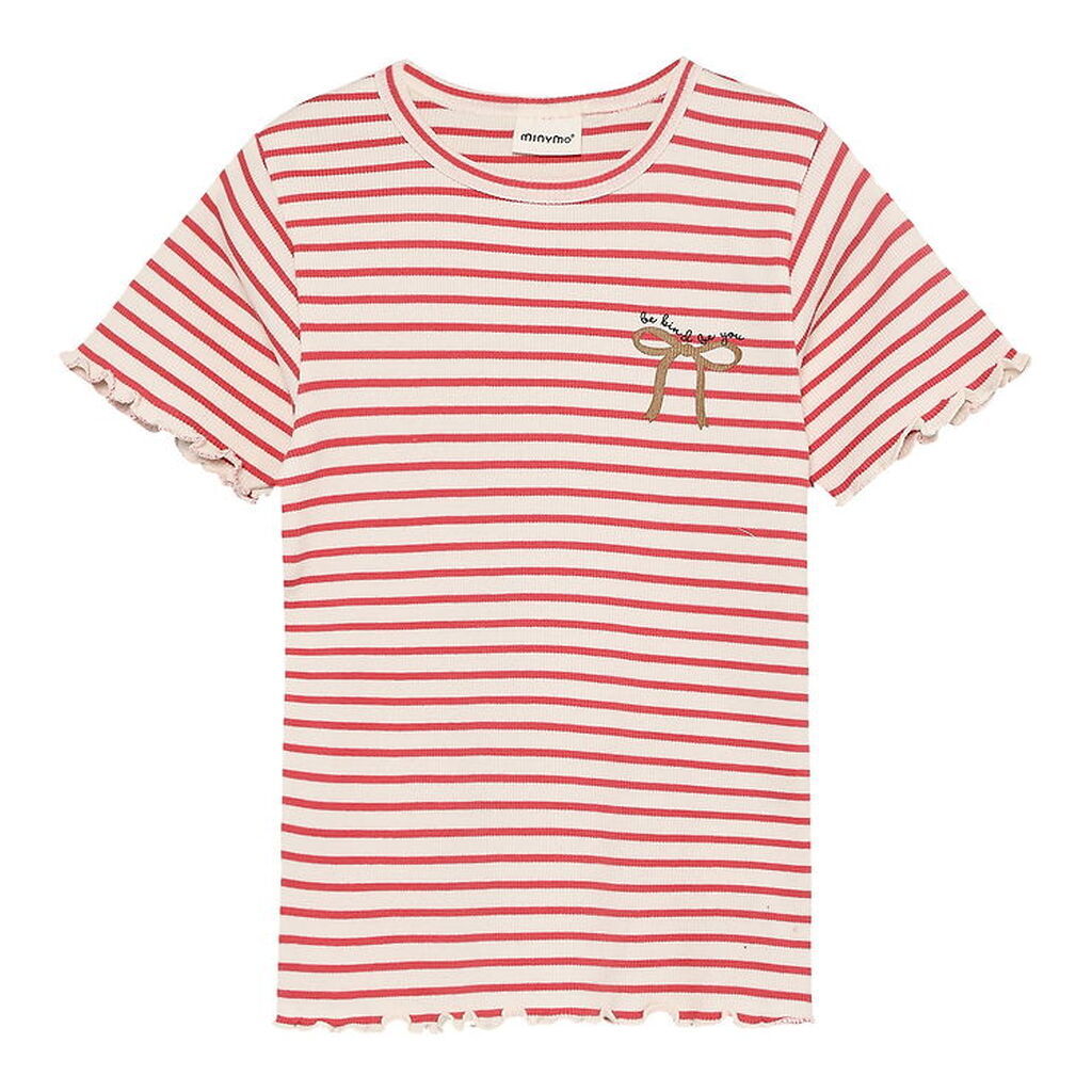 Minymo T-shirt - Rib - Spiced Coral