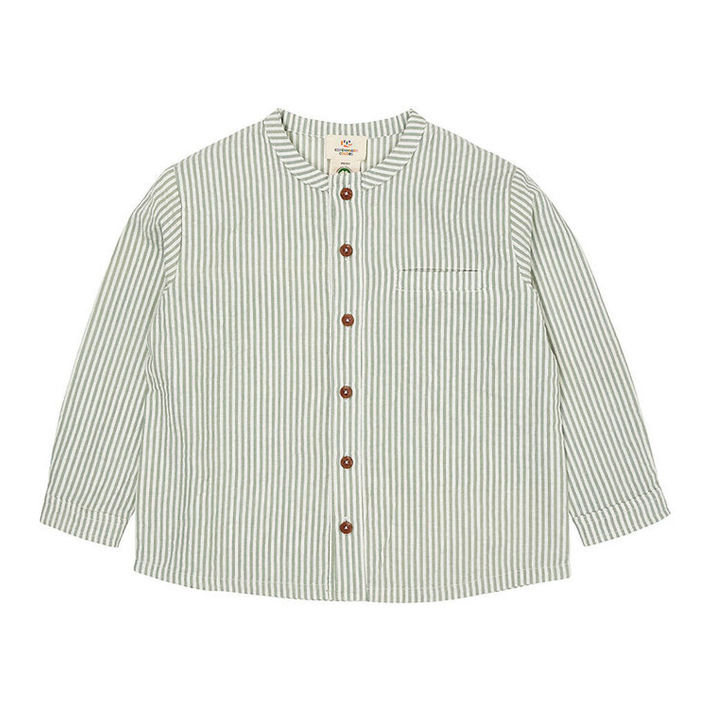 Copenhagen Colors Skjorte - Green W. Cream Stripe