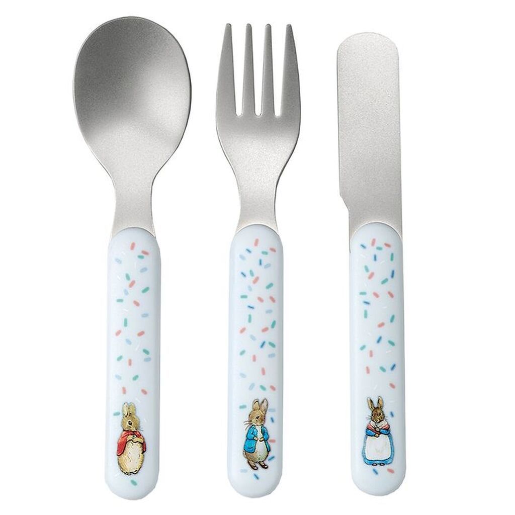 Petit Jour Paris Bestik - 3 Dele - Lyseblå m. Kanin