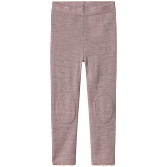 Name It Leggings - Uld - Noos - NmfWang - Purple Dove m. Hulmøns